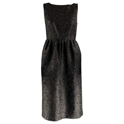 Pre-owned Marc Jacobs Size 0 Black Polyester Blend Textured Shift Dress