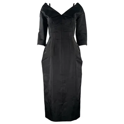 Pre-owned Marc Jacobs Size 0 Black Silk Sheath Knee-length Dress