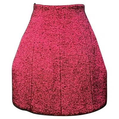 Pre-owned Marc Jacobs Size 0 Pink Black Polyester Woven A-line Knee Length Skirt