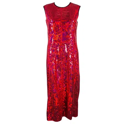 Pre-owned Marc Jacobs Size 0 Red Polyester Sequined Shift Dress