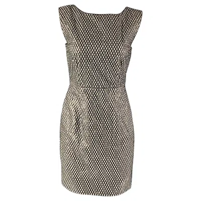 Pre-owned Marc Jacobs Size 0 Silver Grey Silk Sequined Shift Dress In Gray