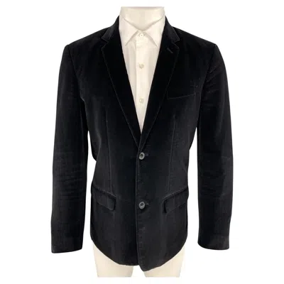 Pre-owned Marc Jacobs Size 36 Black Cotton Velvet Notch Lapel Sport Coat