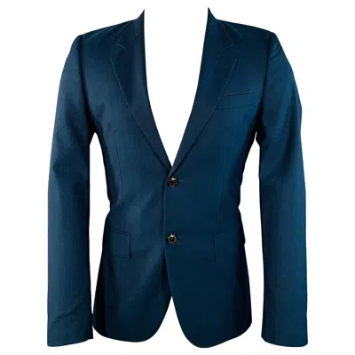 Pre-owned Marc Jacobs Size 38 Navy Wool Notch Lapel Sport Coat In Blue