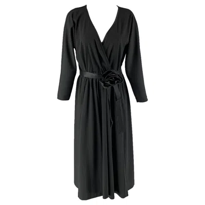 Pre-owned Marc Jacobs Size 4 Black Polyester Solid Belted Dress