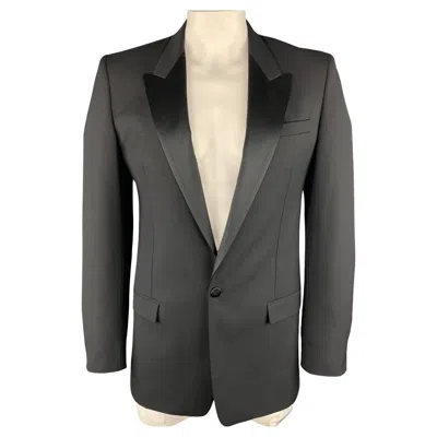 Pre-owned Marc Jacobs Size 40 Black Wool Peak Lapel Sport Coat Tuxedo Jacket