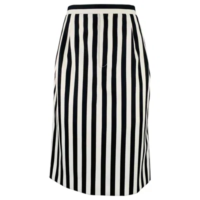 Pre-owned Marc Jacobs Size 6 Black White Polyester Stripe Pencil Skirt