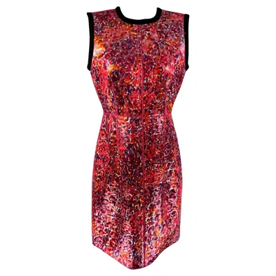 Pre-owned Marc Jacobs Size 6 Multi-color Acetate Blend Jacquard Shift Dress In Red