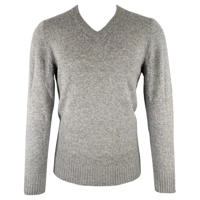 Pre-owned Marc Jacobs Size S Grey Heather Knit Wool Cashmere V-neck Sweater In Gray