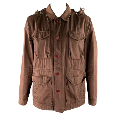 Pre-owned Marc Jacobs Size Xl Brown Cotton Utility Jacket