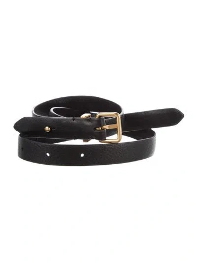 Pre-owned Marc Jacobs Skinny Leather Belt In Black