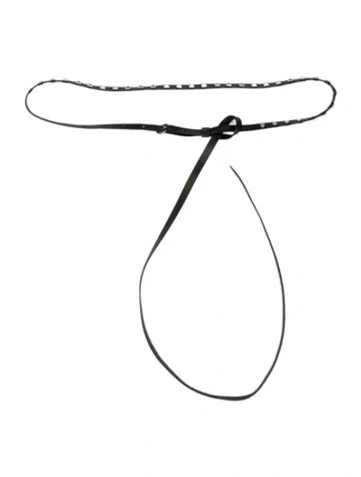 Pre-owned Marc Jacobs Skinny Leather Waist Belt In Black