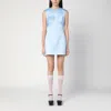 Marc Jacobs Satin Sleeveless Mini Dress In Blue