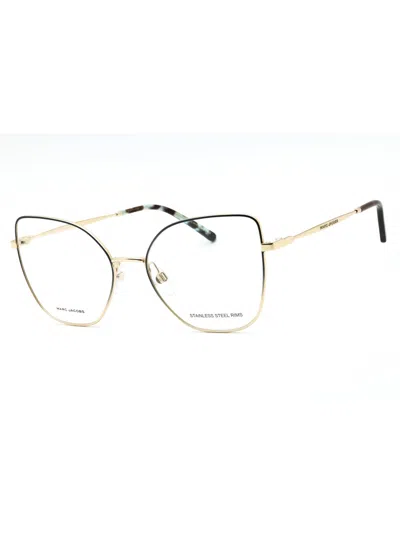 Marc Jacobs Sleek Metal Cat Eye Women's Eyeglasses In Gold