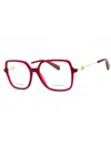 Marc Jacobs Sleek Rectangular Eyeglasses For Women In Red