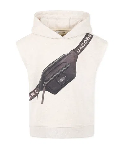 Marc Jacobs Sleeveless Hooded Sweatshirt In White