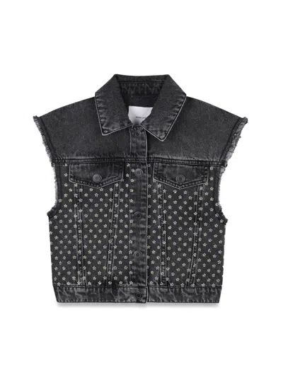 Marc Jacobs Sleeveless Mini Jacket For Girls In Black