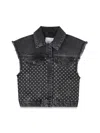 Marc Jacobs Black Vest For Girl With Flowers In Black