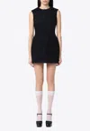 Marc Jacobs Textured Black Tweed Mini Dress In Black