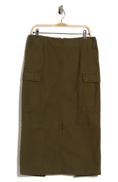 Marc Jacobs Slim Cargo Canvas Skirt In Green