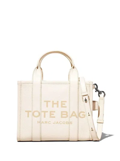 Marc Jacobs Small Calf Leather The Tote Bag With Side Handle In White