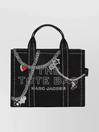 MARC JACOBS SMALL CANVAS TOTE BAG WITH GRAPHIC PRINT