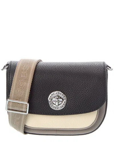 Marc Jacobs Small Cb Signet Turnlock Leather Saddle Bag In Gray