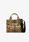 Marc Jacobs The Cheeta Cotton Tote Bag With Animal Print In Beige