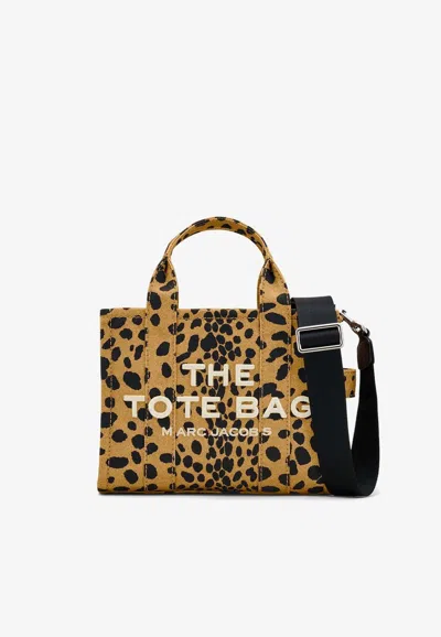 Marc Jacobs Small Cheetah Canvas Tote Bag In Beige