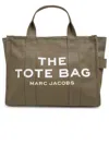 Marc Jacobs The Large Tote Bag In Canvas With Jacquard Logo In Green