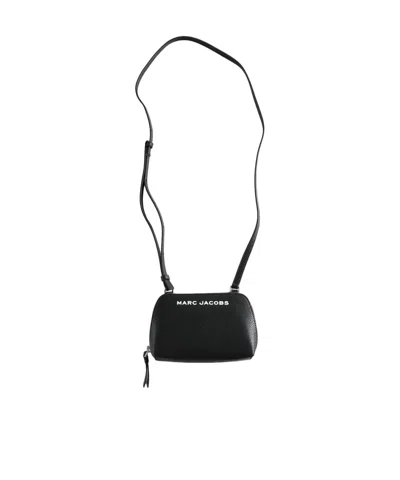 Marc Jacobs Logo-print Leather Cross Body Bag In Black