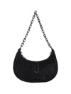 Marc Jacobs The Small Curve Rhinestone J Shoulder Bag In Black  
