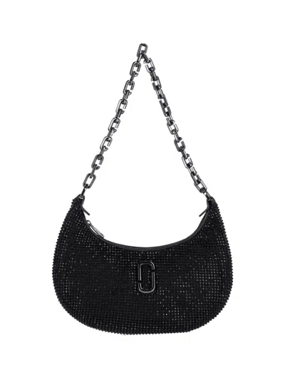 Marc Jacobs The Rhinestone Small Curve Shoulder Bag In Black