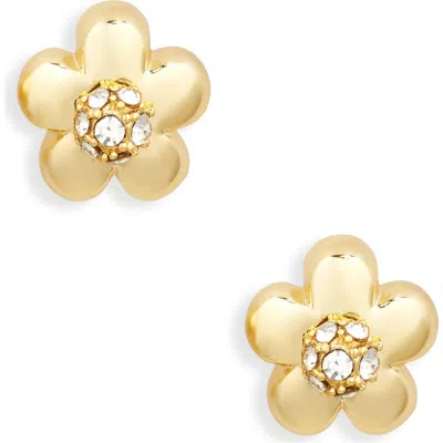 Marc Jacobs Small Daisy Stud Earrings In Gold/crystal