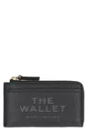 Marc Jacobs Womens Debossed-branding Leather Card Holder Black In Black