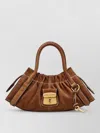 Marc Jacobs Small Leather Satchel Shoulder Bag Key Detail In Brown