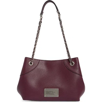 Marc Jacobs Small Leather Tote In Dark Plum
