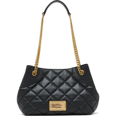 Marc Jacobs Small Quilted Plaza Leather Tote In Black
