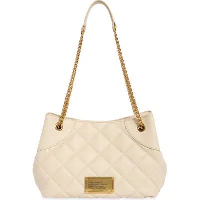 Marc Jacobs Small Quilted Plaza Leather Tote In Marshmallow