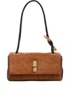 Marc Jacobs Caramel Suede The Quilted Mini Dual Shoulder Bag In Brown