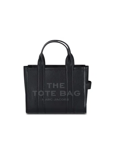 MARC JACOBS MARC JACOBS SMALL 'THE LEATHER' TOTE BAG – BLACK