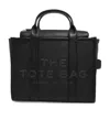 Marc Jacobs Grainy Leather Small Tote With Adjustable Shoulder Strap In Black