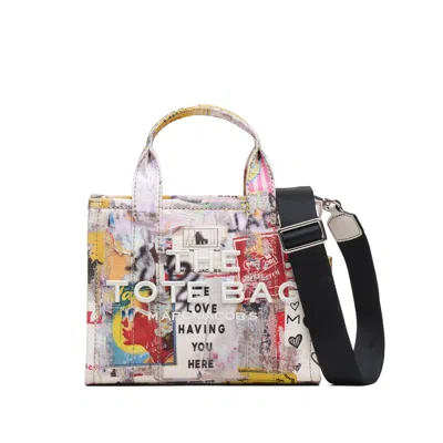 Marc Jacobs Small The Pop Americana Canvas Tote Bag In White