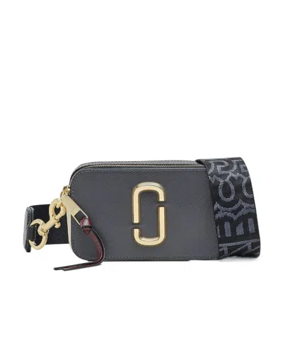 Marc Jacobs The Snapshot Logo Plaque Crossbody Bag In Black
