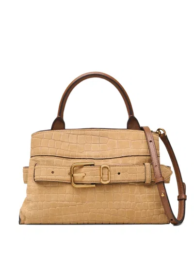 Marc Jacobs Small The Suede Croc Dakota Tote Bag In Brown