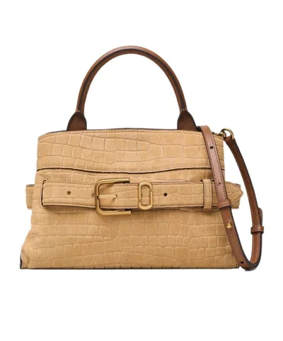 Marc Jacobs Small The Suede Croc Dakota Tote Bag In Brown
