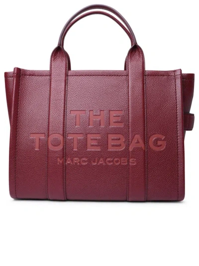 Marc Jacobs Small Tote Bag In Cherry Leather In Bordeaux