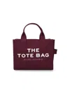 Marc Jacobs The Small Tote Bordeaux Handbag With Logo Lettering On The Front In Cotton Woman In Purple