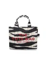 Marc Jacobs The Medium Zebra Canvas Tote Bag In Black  