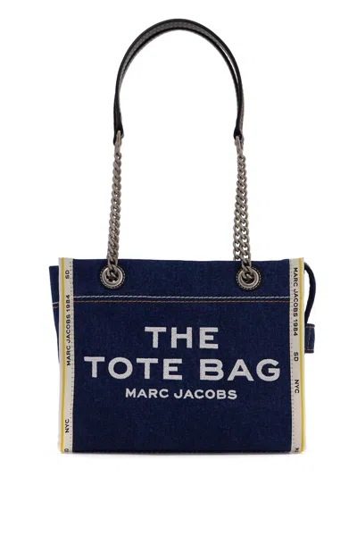 Marc Jacobs Small Tote Blue Denim Bag In Dark Wash (blue)