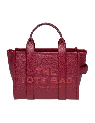 Marc Jacobs Small Tote In Charry Leather In Red